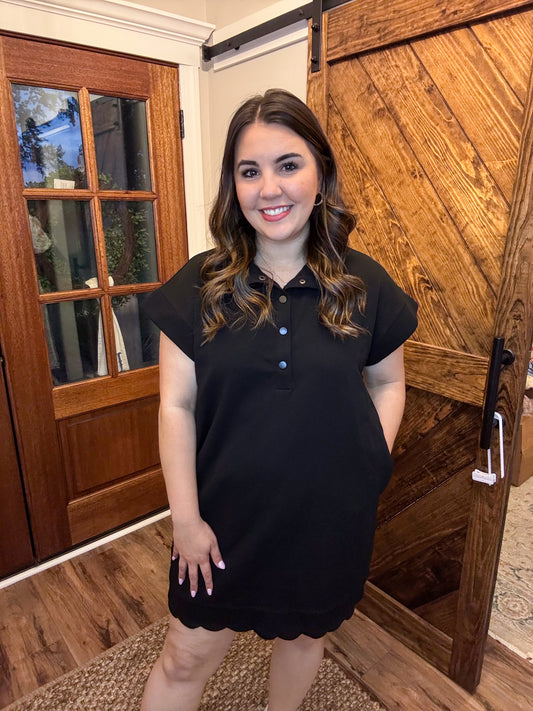 Black Scalloped Dress