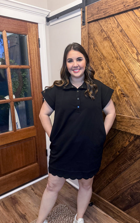 Black Scalloped Dress