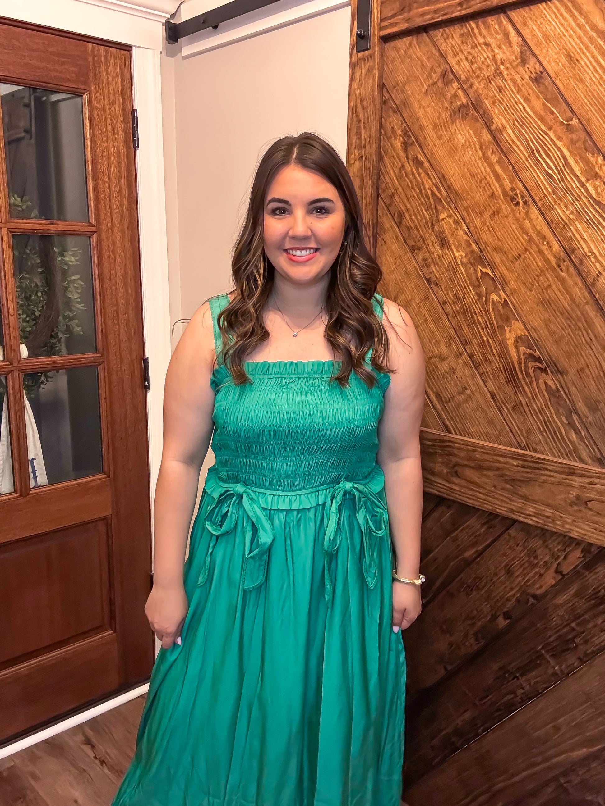 Green Tie Dress Hamilton Lane Boutique Green Tie Dress Hamilton Lane Boutique