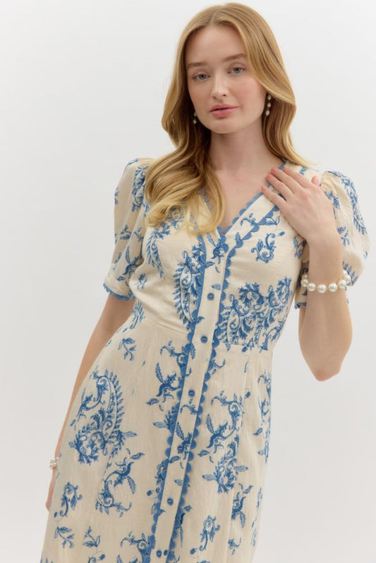 Blue Paisley Dress