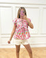 Pink Floral Ruffle Top
