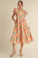 Geometric Print Tiered Midi
