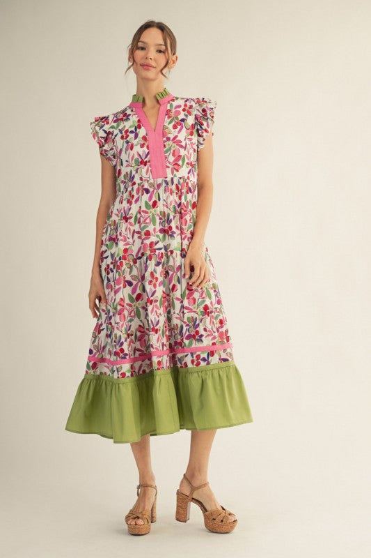 Berry Floral Midi