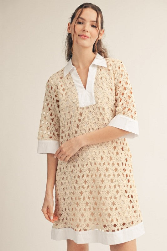 Taupe Crochet Dress