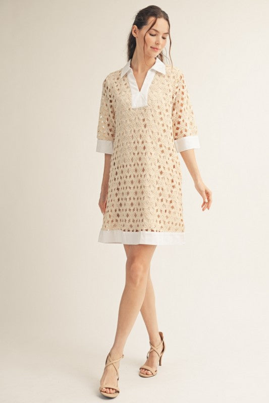 Taupe Crochet Dress