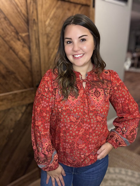 Brick Floral Top