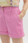 Pink Cuffed Shorts
