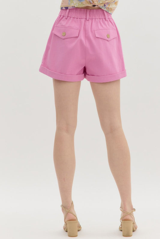 Pink Cuffed Shorts