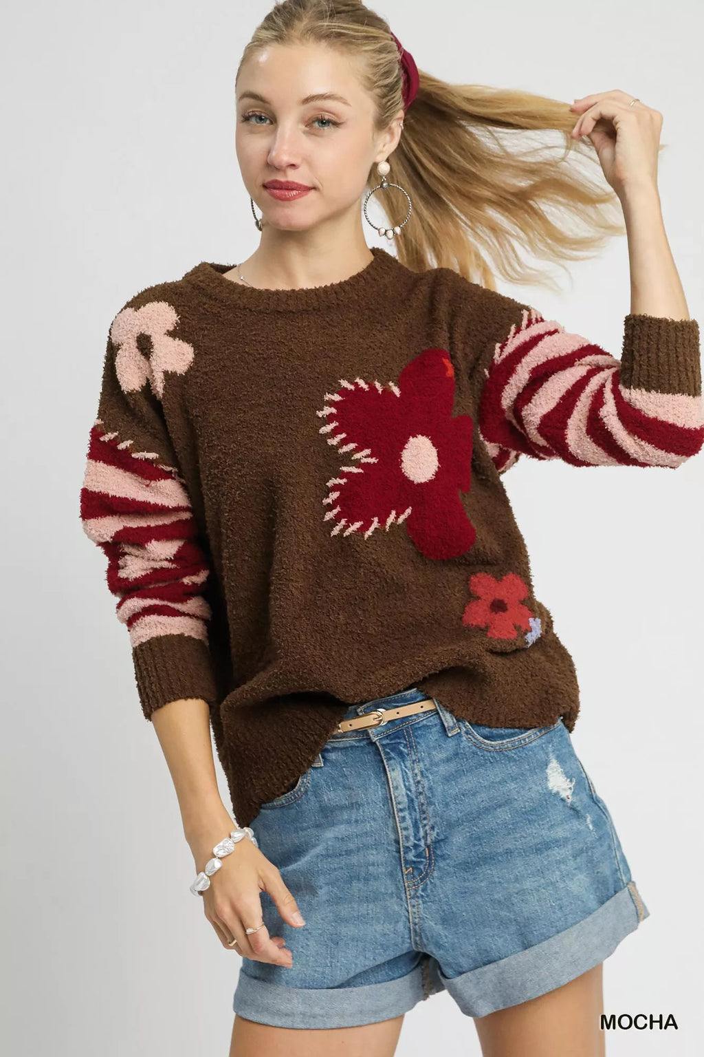 Mocha Flower Sweater