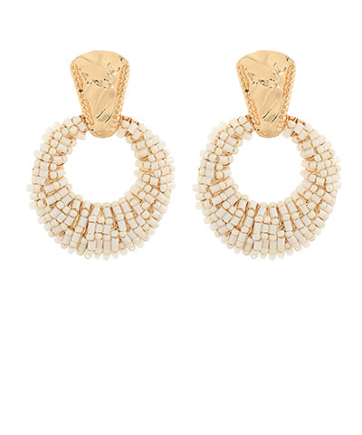 Beaded Circle Earrings