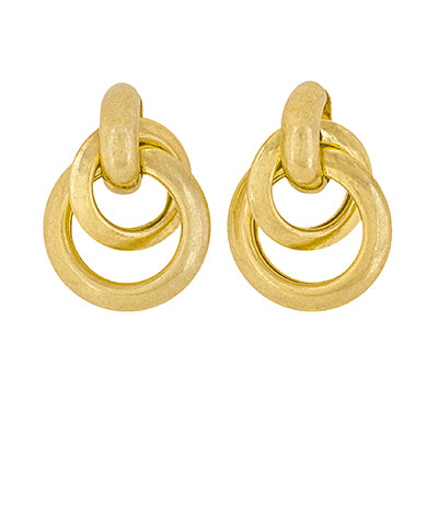 Double Circle Door Knocker Earrings