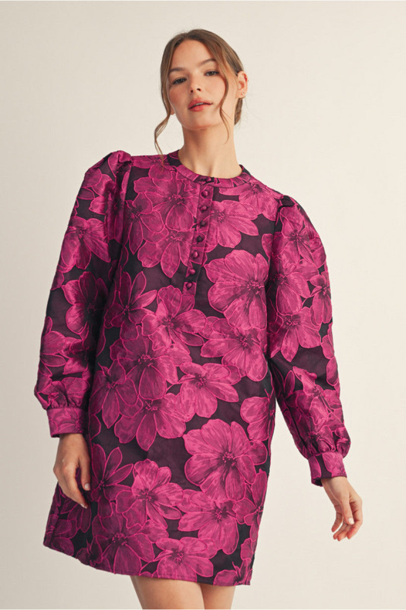 Pink Floral Shift Dress