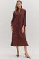 Merlot Long Sleeve Midi Dress