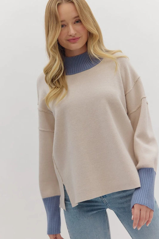 Blue and White Sweater