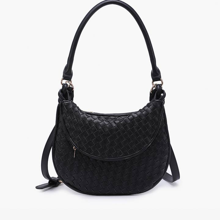 Black Woven Shoulder Purse