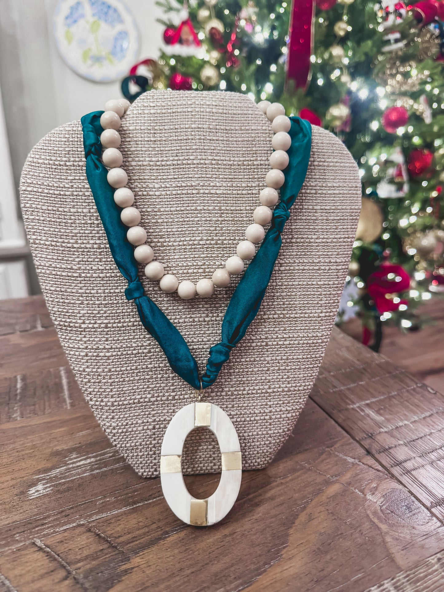 White Small Beaded Necklace
