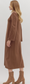 Mock Neck Long Sleeve Dress: Coffee