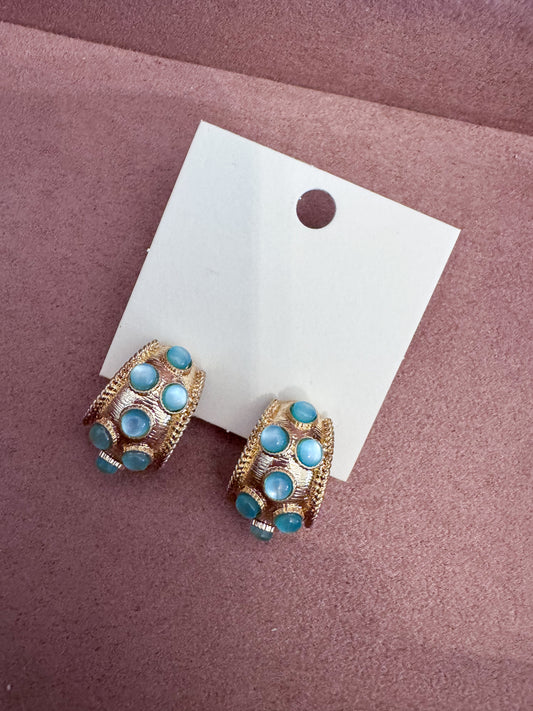 Feeling Fancy Aqua Earrings