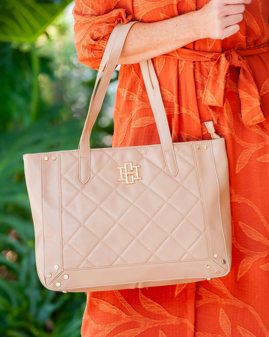 Sophie Zippered Tote Latte