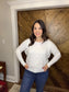 White Front Seam Sweater