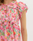 Pink Floral Ruffle Top
