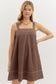 Brown Stitch Mini Dress