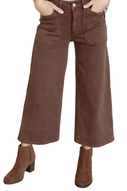 Judy Blue Brown Wide Leg Jeans