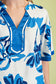 Blue Floral V-Neck Top