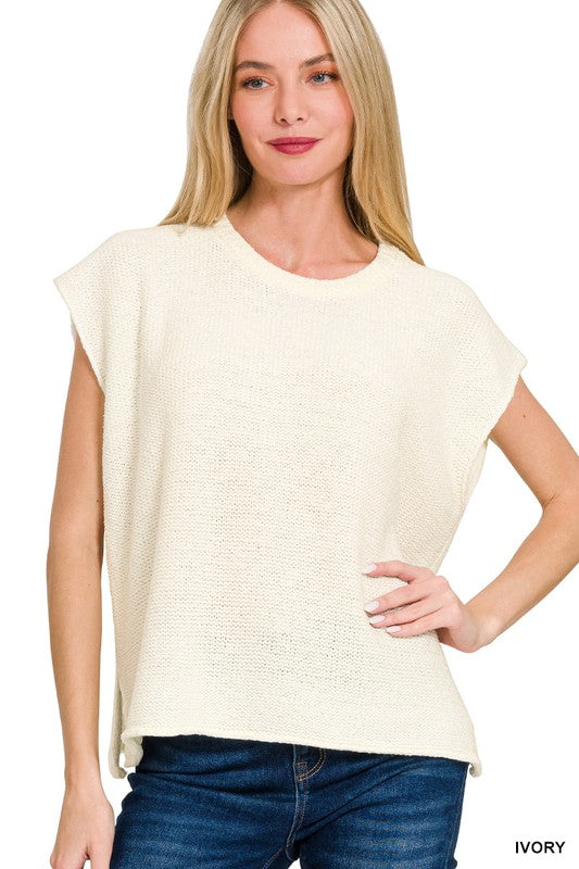 Oversized Crew Neck Sweater: Ivory