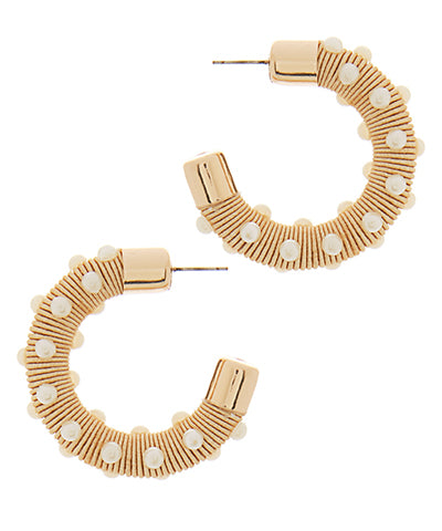 Pearl Rattan Hoops