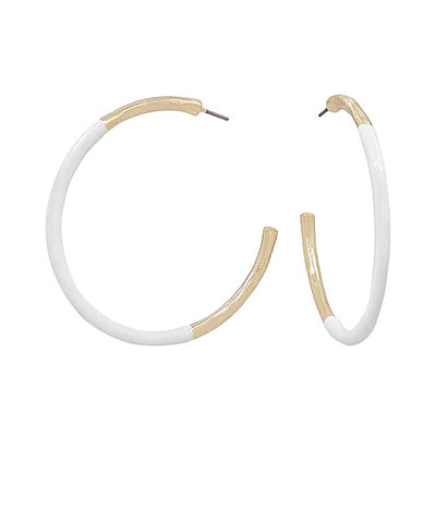 White and Gold Hoops