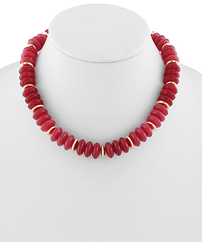 Rich Red Beaded Necklace