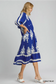 Border Print Halter Neck Dress