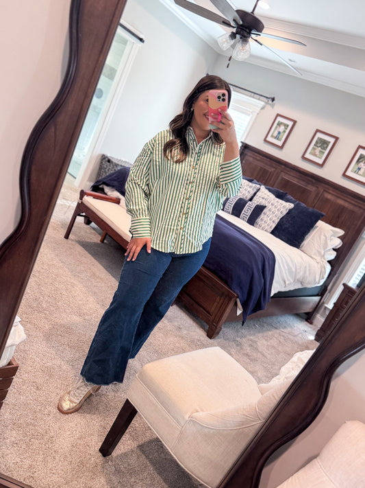 Green Striped Top