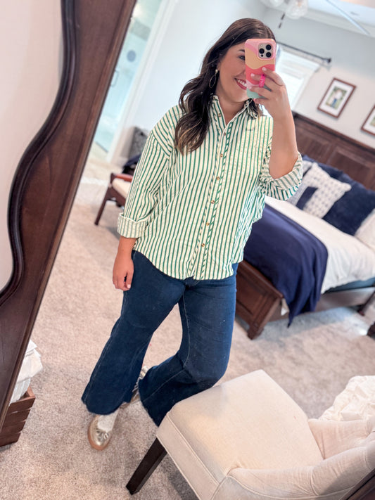Green Striped Top
