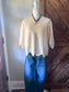 Scalloped Cream Sweater Top