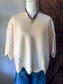 Scalloped Cream Sweater Top