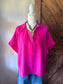 Fuchsia Solid Dolman Top