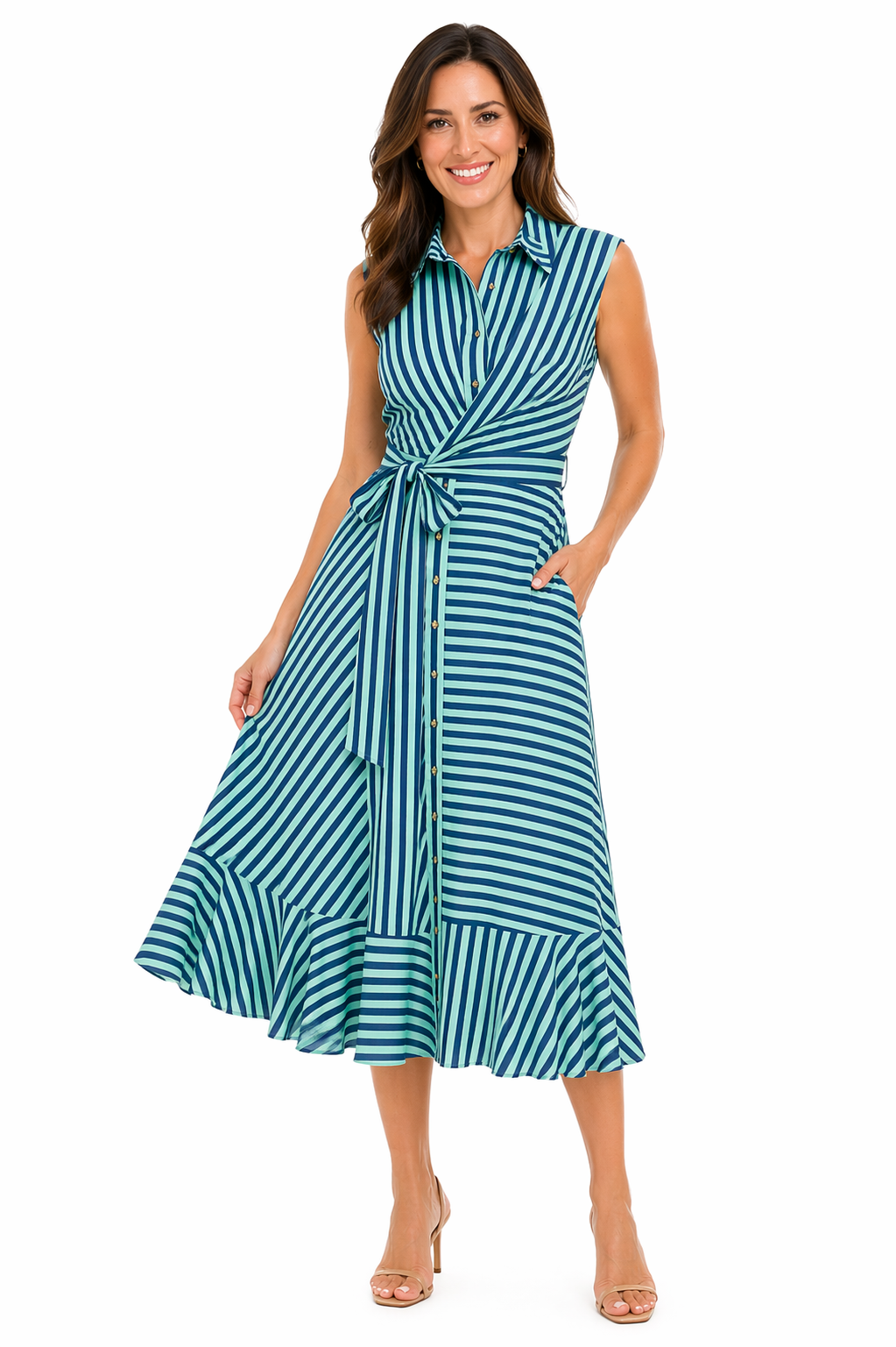 Mint Stripe Midi