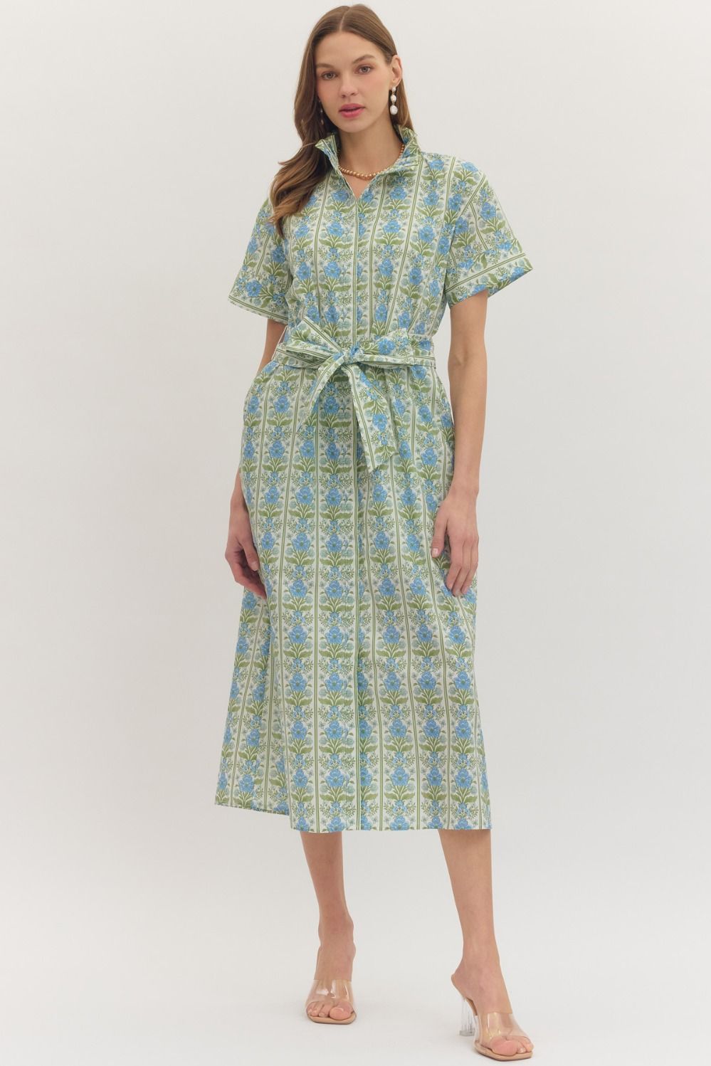 Botanical Tie Waist Midi