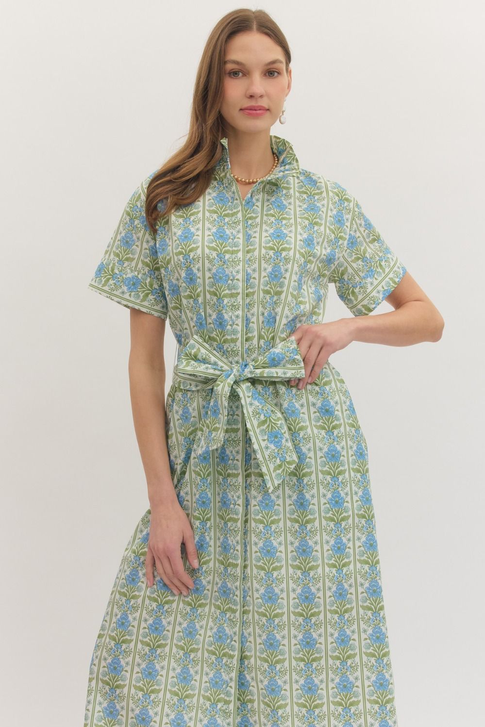 Botanical Tie Waist Midi