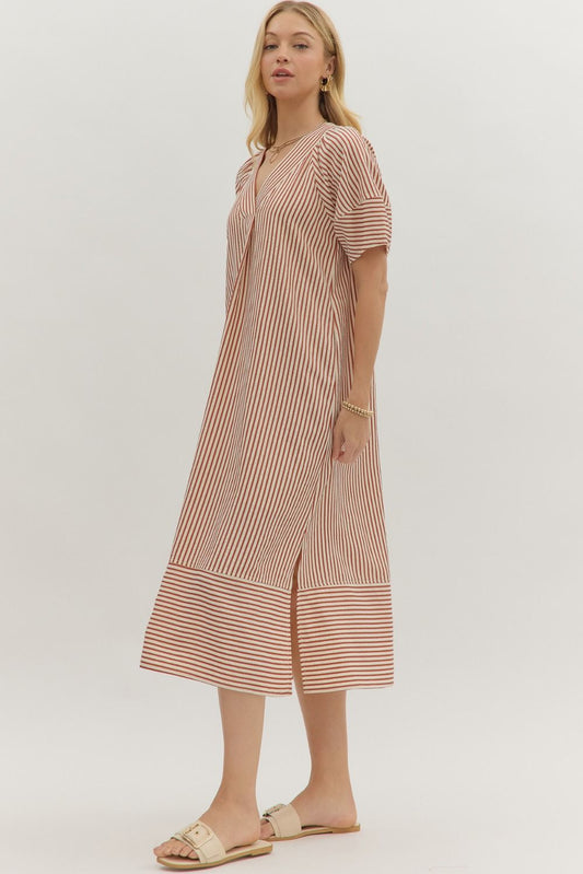 Red Striped Midi