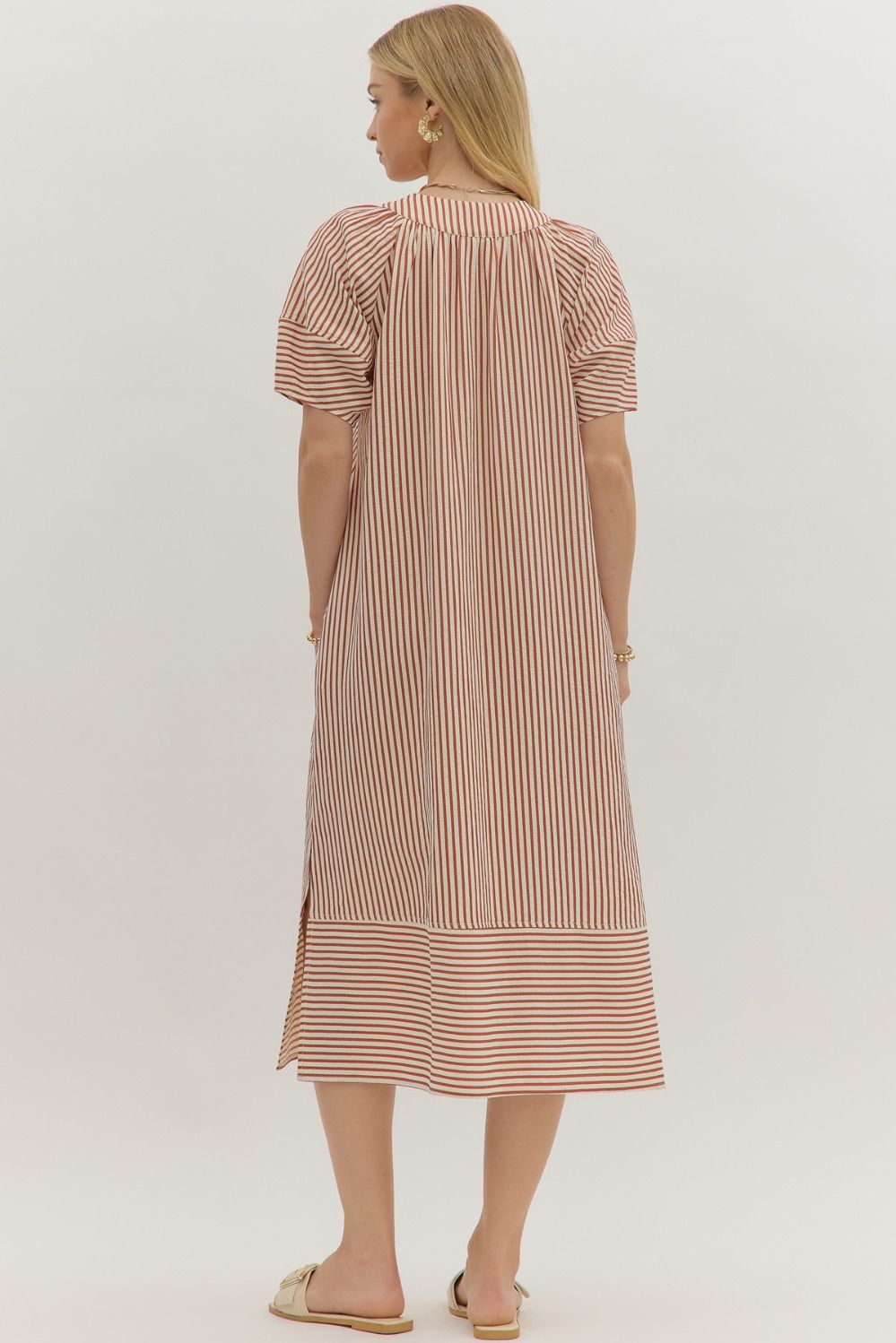 Red Striped Midi