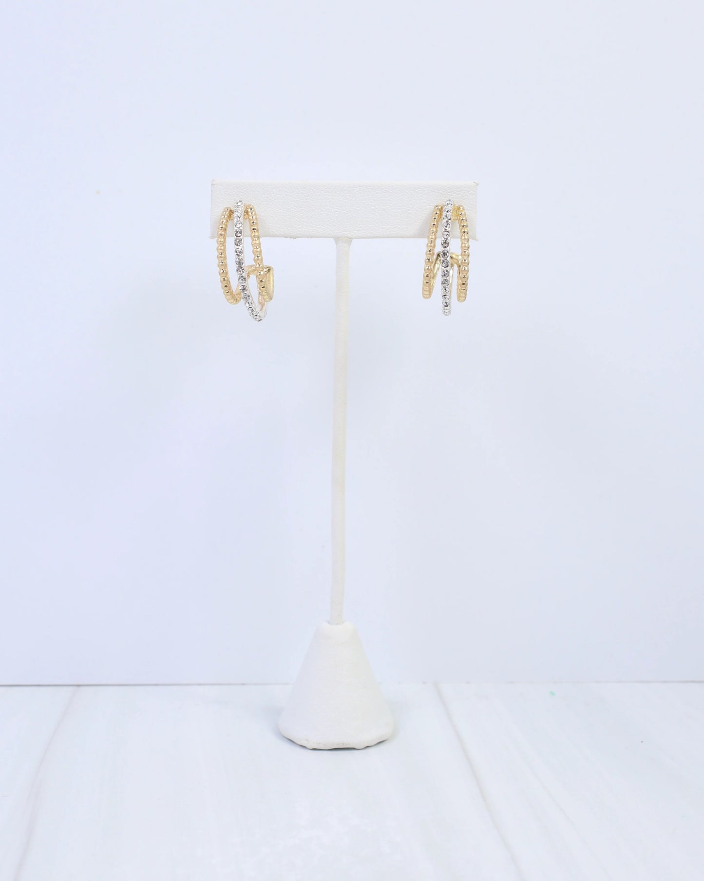 Beatrice Three Line Hoop Earring Gold Silver
