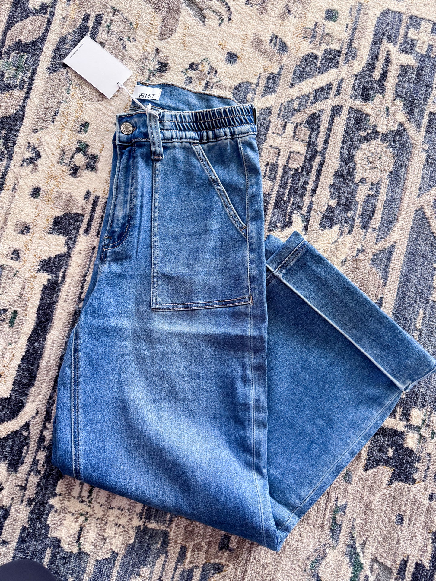 High Rise Double Cuffed Jeans
