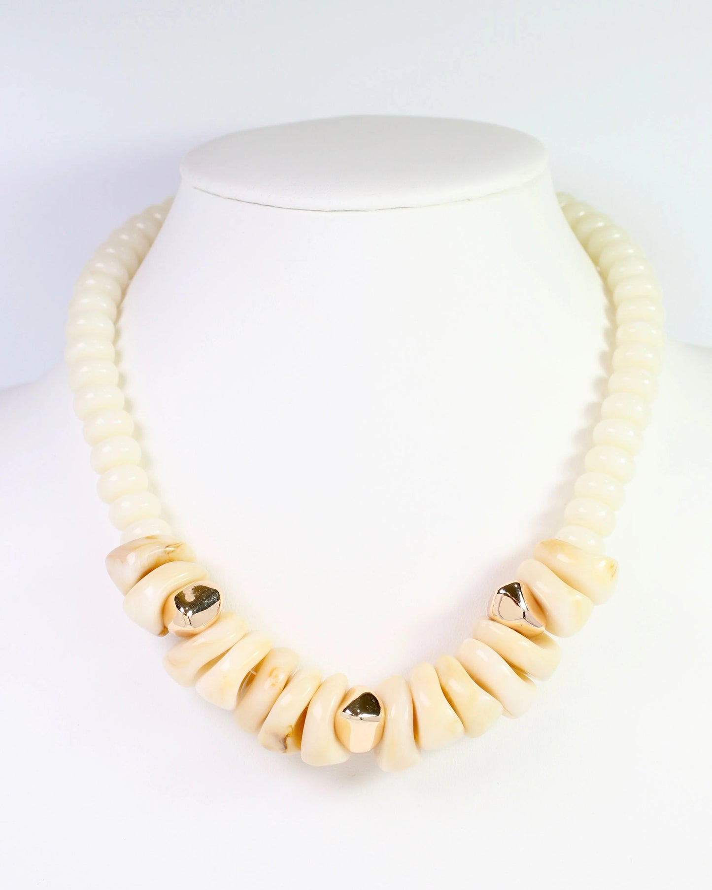 Alessandria Stone Beaded Necklace Natural
