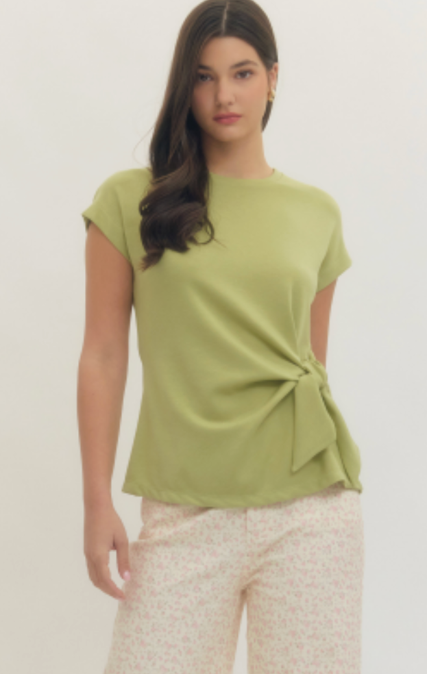 Matcha Side Tie Top