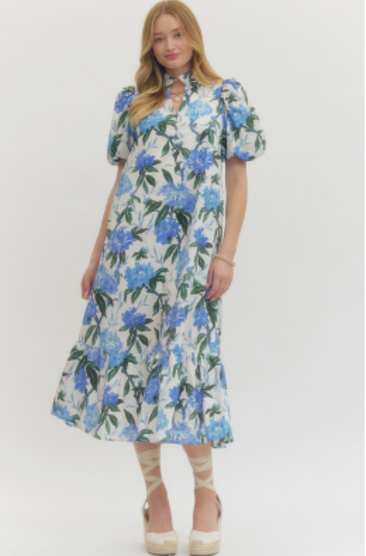 Blue Floral Midi