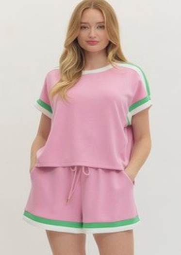 Pink Shorts and Top Set