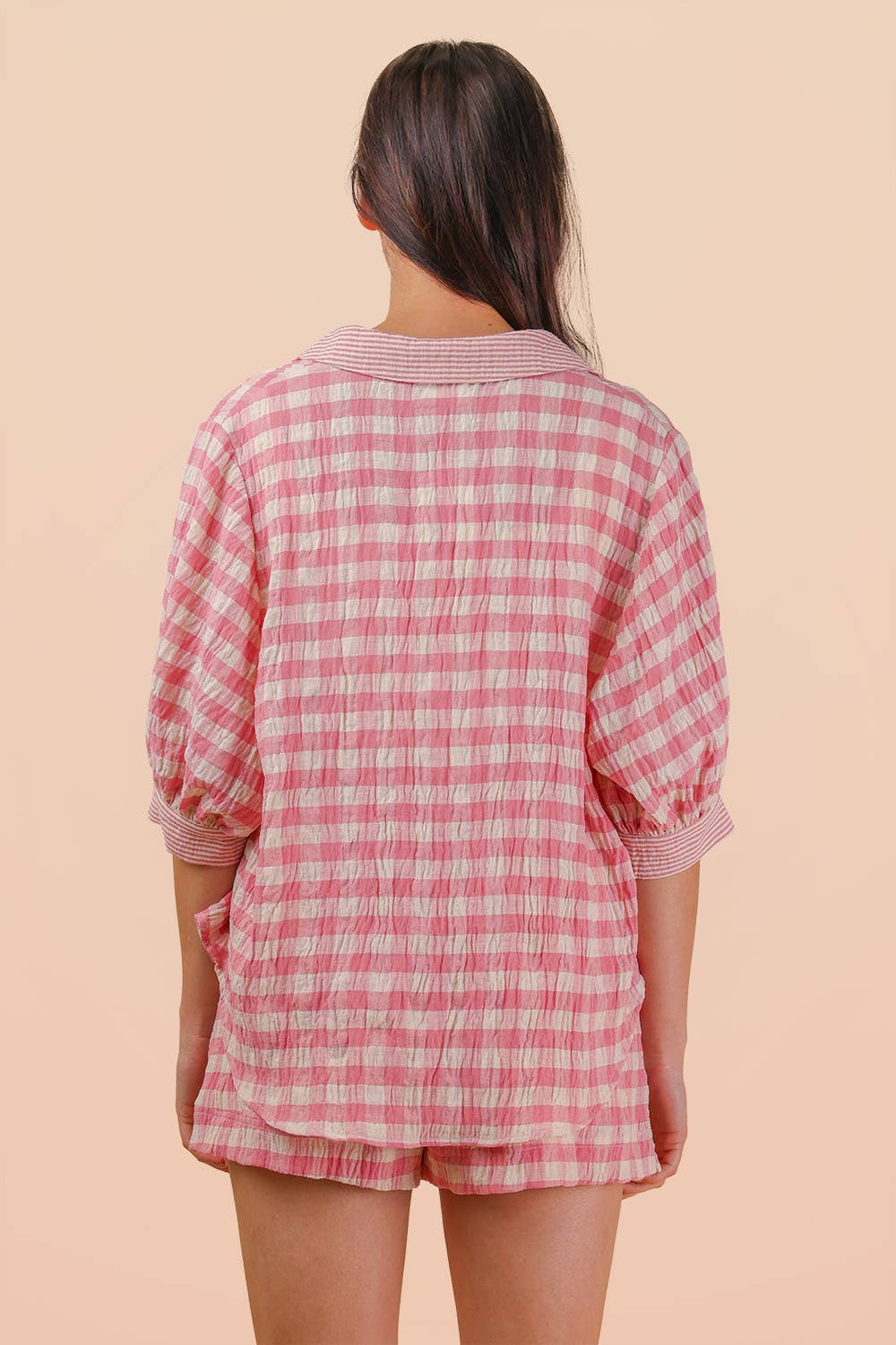 Gingham Shorts Set